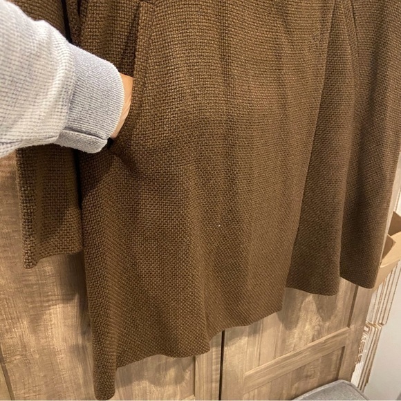 Eileen Fisher Medium Jacket Coat Cowl Neck Wool Blend Mid length Tweed - Picture 10 of 13